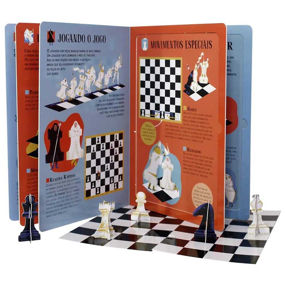 Lote com quatro livros com temática jogo de xadrez:Aber